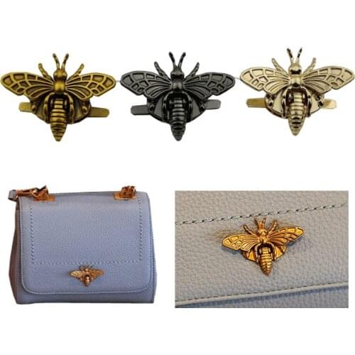 2pcs suitcase tote die-cast twist lock bee shape decorative screw lock DIY manual bag lock buckle hardware accessories