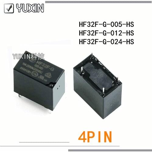 20PCS/LOT 100%Original&New Relay HF32F-G-005-HS 5VDC HF32F-G-012-HS 12VD HF32F-G-024-HS 24VDC HF32F G 024HS 5V 12V 10A 4PIN