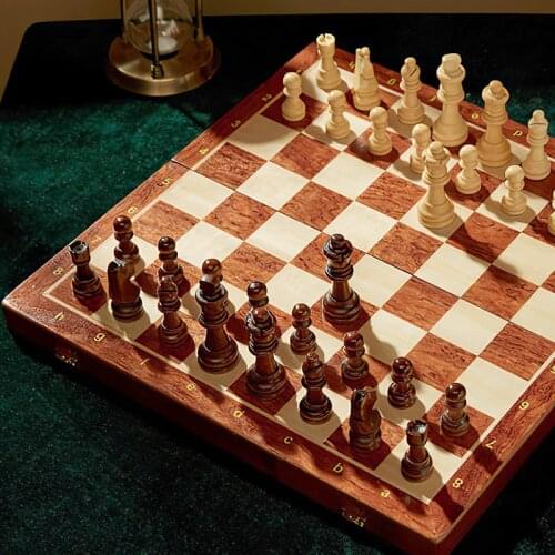 3 In 1 Foldable Checkers Board Game Funny Folding Wooden International Chess Set Chessmen Collection Portable Chessboard Games