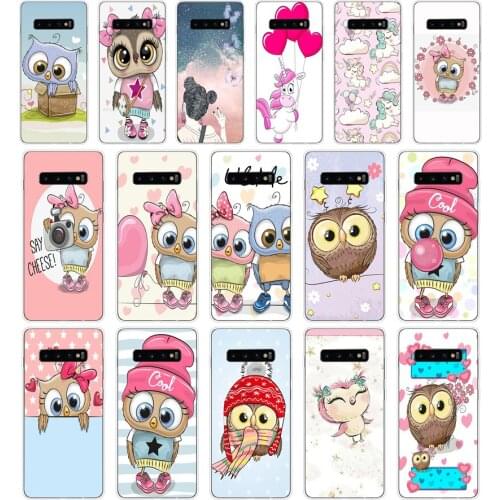 322FG Cute cartoon owl Soft Silicone Tpu Cover Case for Samsung Galaxy A01 A10 M11 M21 S10 S20 J1 2016 Plus case
