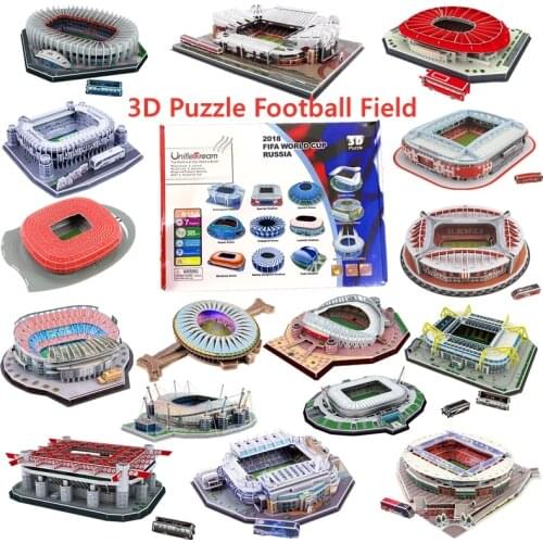 3D DIY puzzle 18 styles World Cup football stadium European football stadium assembled building model childrens educational toy