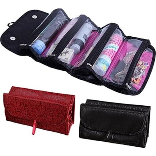 4 Girds Multifunction Travel Cosmetic Bag Makeup Case Pouch Toiletry Organizer Bag Foldable Makeup Bags Beauty Washable Pouch