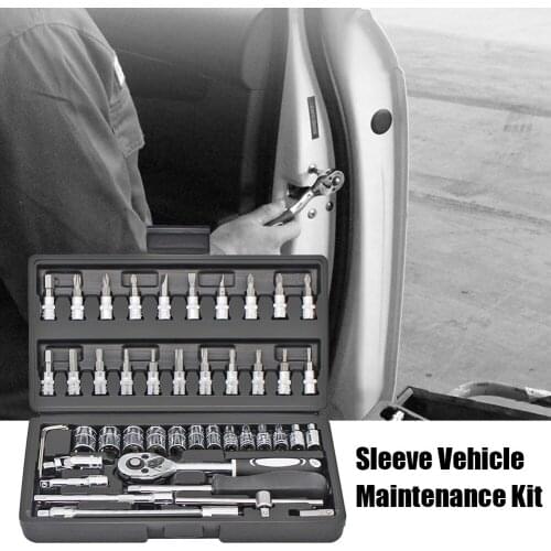 46pcs Hand Tools Ratchet Wrench Set Multi-functional Combination Toolbox Wrench Household Hardware Repair Set