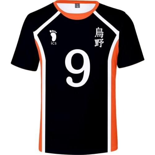 Anime Haikyuu Cosplay T Shirt Men Karasuno High School Hinata Shoyo Kageyama Tobio Volleyball Uniform Funny Tshirts Graphic Tees