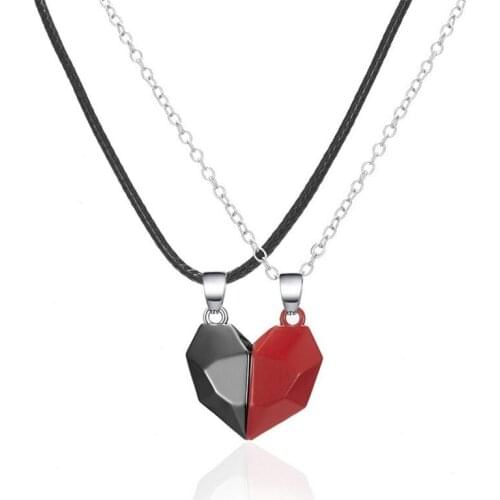 Personality Punk Heart Angel Demon Wing Pendant Necklace for Women Men Lovers Couples Vinatge Statement Link Rope Chain Jewelry