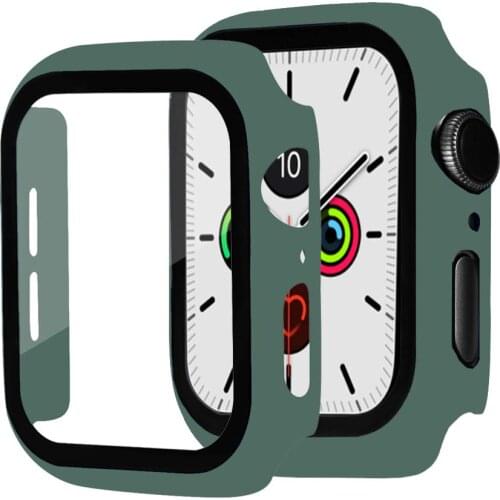 Watch Cover Case for Apple Watch 5/4 40MM/44MM PC Bumper with Glass Protector Film for iwatch Series 3/2 38MM 42MM Accessories