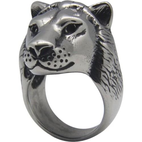 Rany&Roy Support Dropship Wolf Head Cool Ring 316L Stainless Steel Fashion Punk Style Wolf Ring
