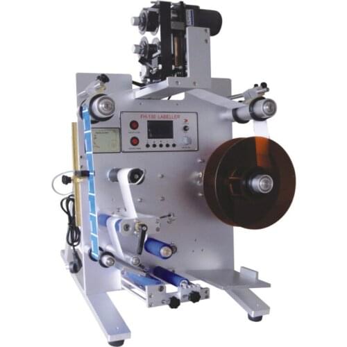 Round bottle/ jar adhesive sticker, vertical labeling machine with date coder