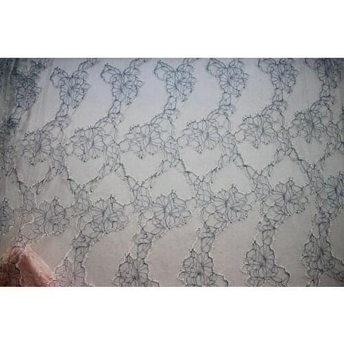 Wide 150cm eyelash embrioded lace fabric high quality lace wedding dress lace accessoires