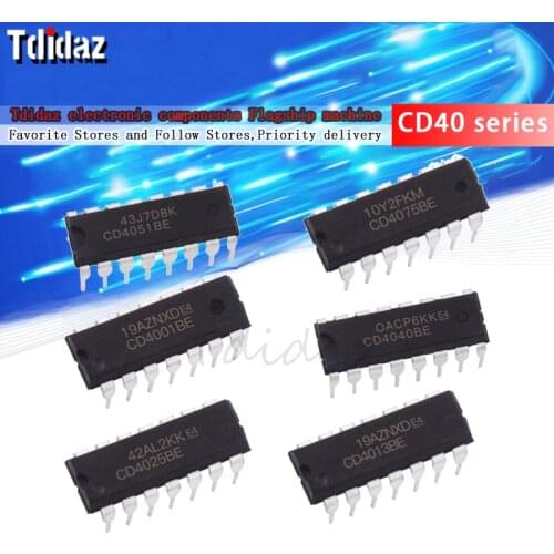 10PCS CD4071 CD4075 CD4081 CD4093 CD40106 CD40192 CD4025 CD4035 CD4027 DIP14 DIP16 Logic Chip New