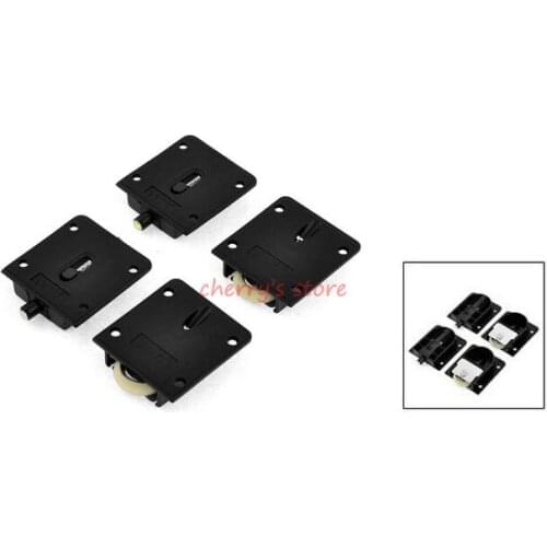 Furniture Black Plastic Plate Sliding Door Roller Wheel 23mm 2 sets