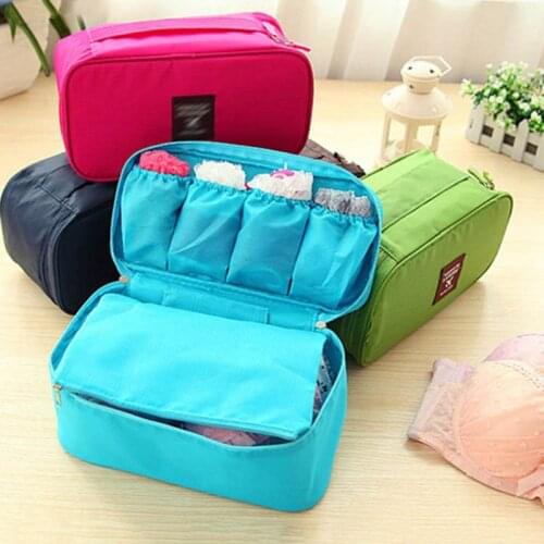 Multifunctional Toiletry Organizer Underwear Bra Finishing Bag Space Saver High Capacity Cosmetics Bags Waterproof Travel Box
