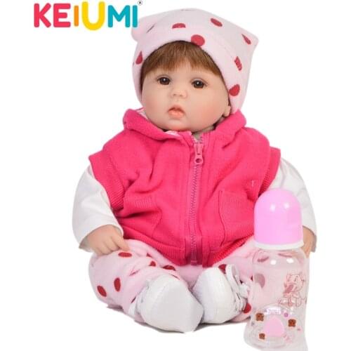 Fashion Reborn Baby Dolls 17 Inch Soft Silicone Vinyl Girl Toys Realistic Newborn Babies 43 cm Cloth Body Doll Christmas Gifts