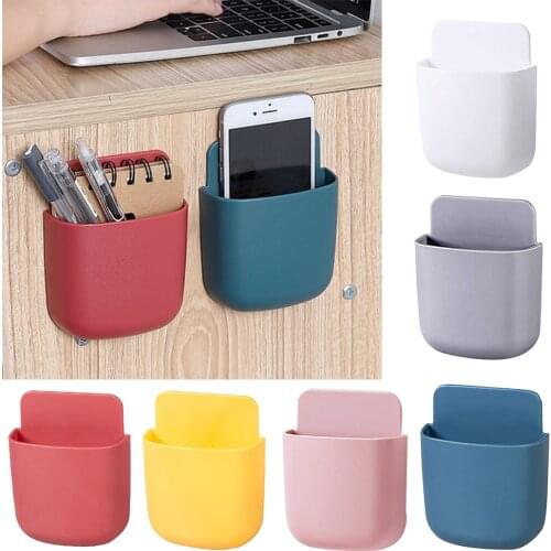 Wall Mounted Organizer Storage Box TV Remote Control Mobile Phone Holder For Air Conditioner TV Mobile Phone Plug Holder Rack