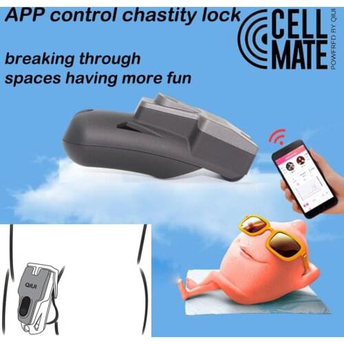 QIUI Remote Control APP Chastity Lock Nowhere to Run Male Waterproof Penis Sleeve Chastity Belt Cock Cage SM Sex Toys For Men