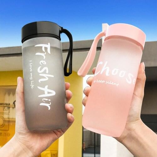 600ML Simple Plastic Cup Outdoor Sports Portable Tea Water Cup Adult Student Large-capacity Water Bottle Kitchen Gadgets