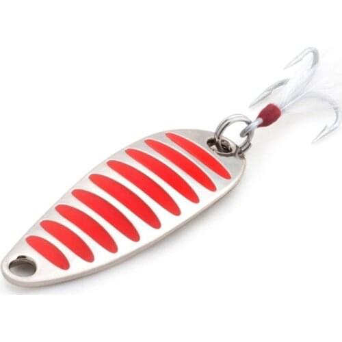 Fishing spoon lure 10g 15g 20g Gold/Silver with Feather Treble Hook fishing spoon hard lures metal Spinner baits Pesca