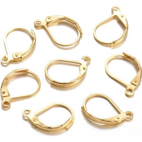 20pcs 15x10mm Brass Lever Back Hoop Earrings Metal Jewelry Making DIY Findings Accessories, Nickle Free, Hole: 1mm F70