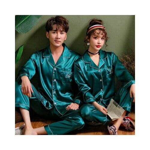 Silk Men Champagne Pajama Set Long Sleeve Autumn Summer Man Pyjamas Plus Size XXXL Solid Lounge Casual Pajama 2pc Sleepwear Sets