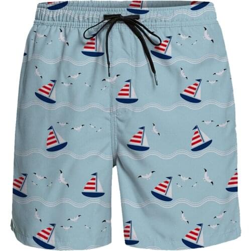 Casual Shorts Marine Style Short Pants Breathable Quick Dry Surfing Beach Pants Running Sports Shorts Men Board Shorts