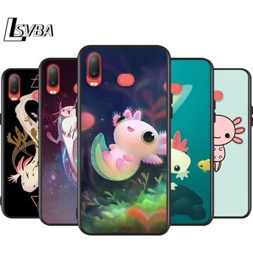 Silicone Cover Cute Animal Axolotl for Samsung Galaxy A9 A8 Star A7 A6 A5 A3 Plus 2018 2017 2016 Black Phone Case
