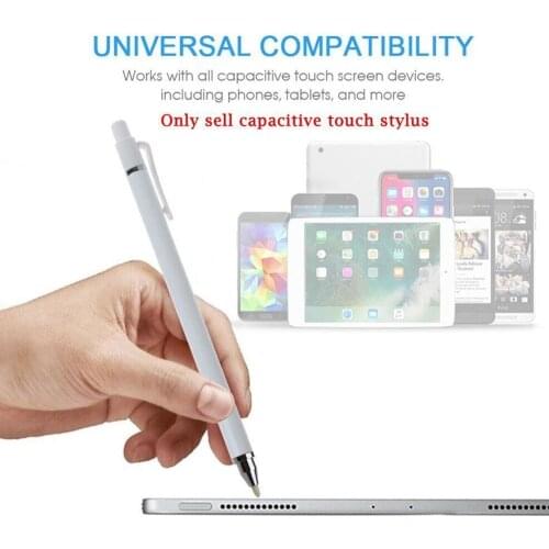 2 In 1 Dual Head Touch Screen Capactive Stylus Pen Thin Universal Writing Double Nibs Pencil For Tablet Phone PC Laptop Supplies