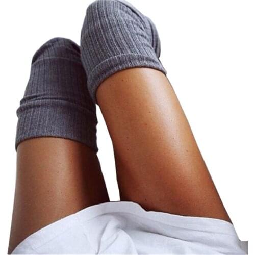 Warm Solid Over Knee Long Boot Thigh-High Warm Socks Stockings Ladies Winter Cable Knit Hot Sex Appeal