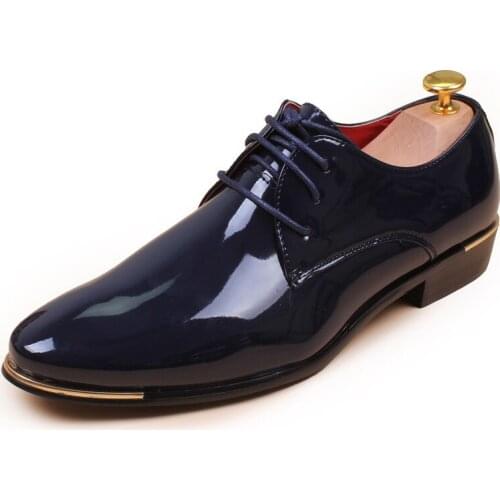 JINANDYU 2020 Men Shoes Patent Leather Shoes Man Formal Pointed Toe Luxury Dress Shoes zapatos hombre Oxfords wedding shoes