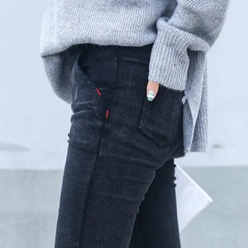 Skinny Jeans Woman New Fashion Washed Elastic Denim Trousers Pencil Slim Capris Pants Imitation Jean femme yz0023