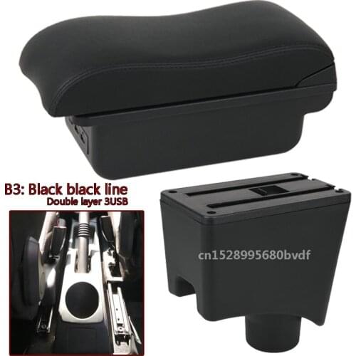For Renault Logan 2 central Store content Storage box Double armrest box with Ashtray Cup holder accessories Russian version