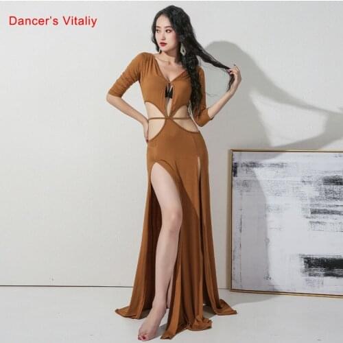 Belly Dance Dress Modal Long Skirt Half Sleeve Practice Clothes Female Adult Elegant Sexy Profession Performance Clothing