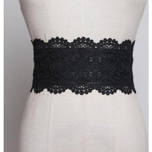 Womens runway fashion elastic lace Cummerbunds female Dress Corsets Waistband Belts decoration wide belt R1887