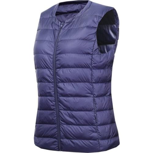 Winter Waistcoat for Women Down Coats Vest Plus Size 7XL Sleeveless Collarless Duck Liner Warm Down Jacket Pink Black Blue
