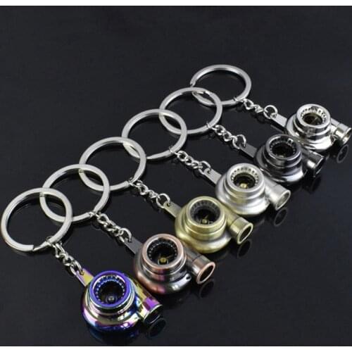 1PC Mini Turbo Turbocharger Metal Car Keychain Blower Key Ring Chain Ring Pendant Auto Motorcycle Keyring Interior Accessories