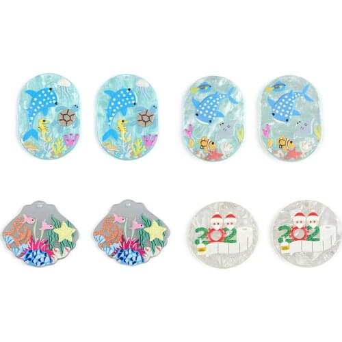 10 Pcs Christmas Jewelry Accessories DIY Pendant Connectors Jewelry Findings & Components Hand Made Charms Earrings Making