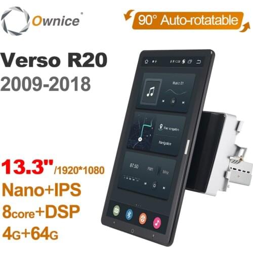 13.3 Inch 1920*1080 Ownice Android 10.0 for Toyota Verso R20 2009 - 2018 Car Radio Auto Multimedia Video Audio GPS Rotatable