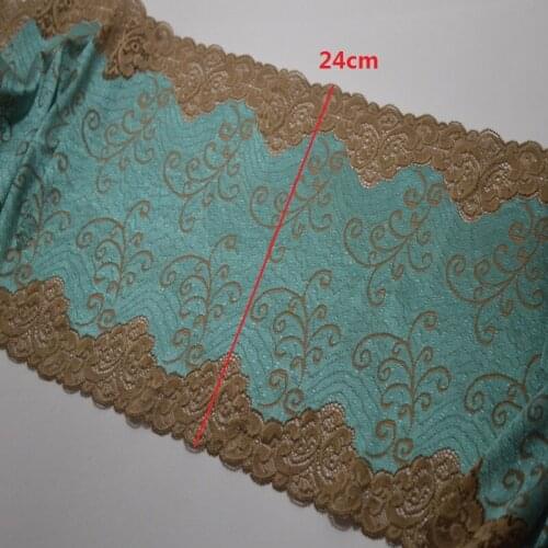 4Meters/lot 24cm wide green stretch lace fabric womens underwear turban bra skirt trimming lace accessories SC753