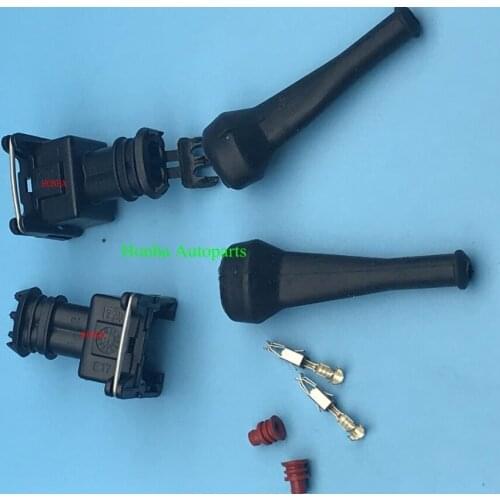 FREE SHIPPING Tyco Amp 2 Pin female waterproof electrical auto wire harness connector DJ7023-3.5-21 with rubber boot