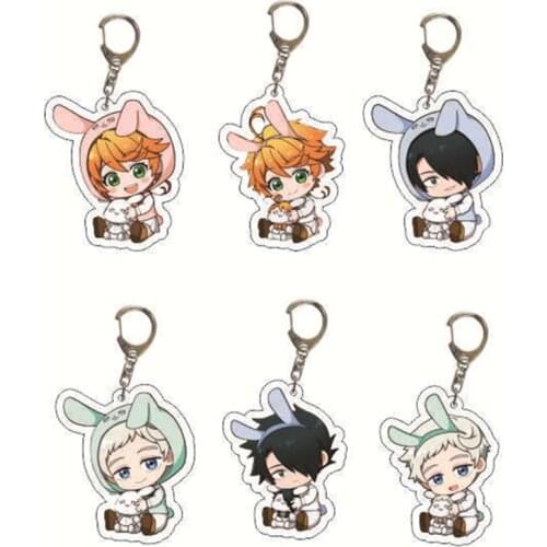 The Promised Neverland Emma Norman Ray Don Gilda Cosplay Acrylic Key Chain Pendant Keyring Prop
