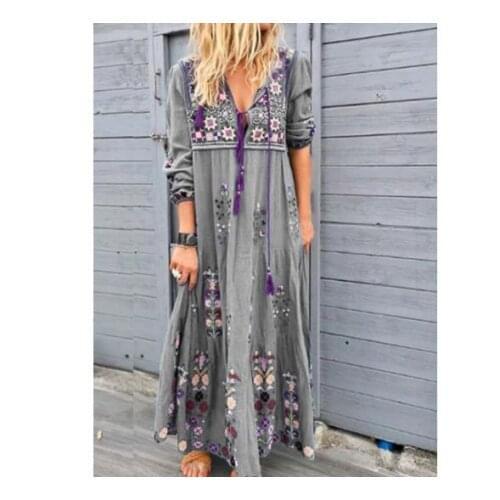 Quick-drying Bikini Cover-ups Bohemian Printed Summer Dress Kaftan Long Red Tunic Women Beach Wear Swim Suit Cover Up -40