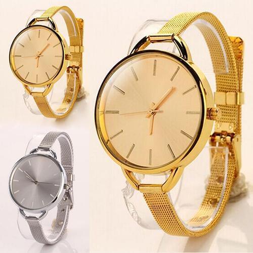 Womens Fashion wristwatch Ultra-thin Slim Mesh Strap Clock Quartz Analog Wrist Bracelet Watch reloj mujer Female watch Ladies D