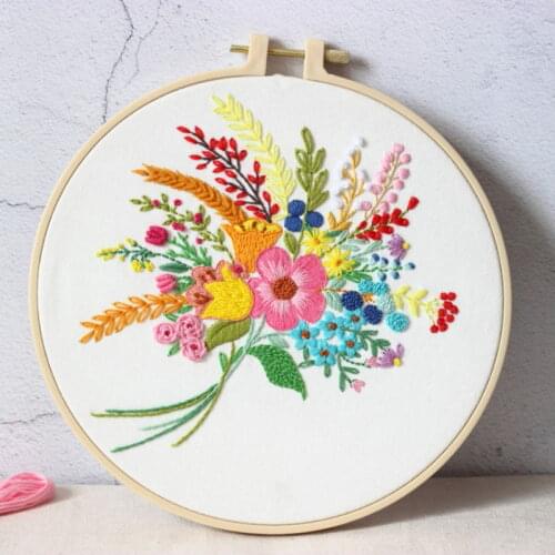European style flowers DIY manual embroidery material package, cross hot selling decorative embroidery painting.Free embroidery
