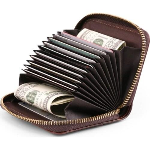 2020 Genuine Leather Card Holder Rfid Business Cowhide Unisex Credit Card Holder Wallet Men Women Card Id Holders Coin Purse