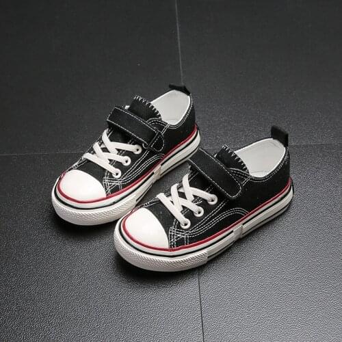 Childrens shoes canvas shoes 2020 autumn new boys low-top casual shoes Korean version of the big childrens Hook&Loop sneakers