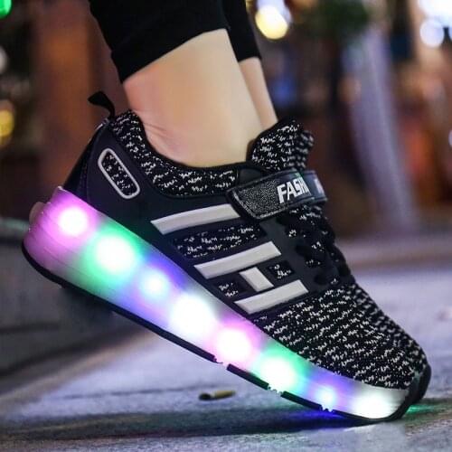 Heelies 2020 Glowing Sneakers Kids Roller Skate Shoes Children Led Colorful Light up Shoes Girl Boy Sneakers with Wheels Heelies