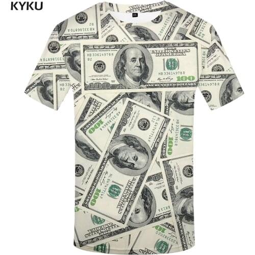 KYKU Dollar T Shirt Men Money Tshirts Gothic 3d T-shirt Funny T Shirts Hip Hop Tshirt Cool Mens Clothing 2018 New Summer Top