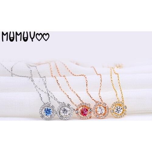 [Hot sale] high qualitySWA 1:1 fashionable charm beating heart necklace women round smart necklace crystal gift women