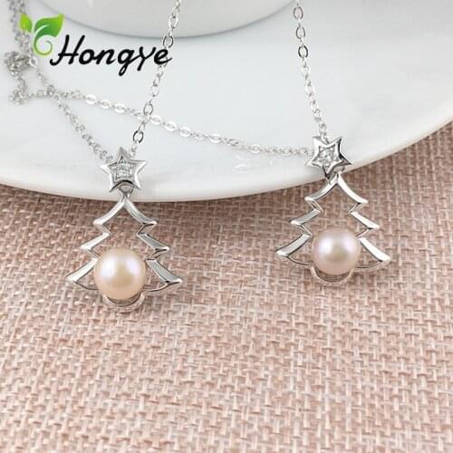 Hongye Designer Brand Silver 925 Necklace Girls Costume Jewelry on the Neck Hollow Chritmas Tree Silver Jewelry Neck Chains