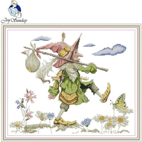 Joy Sunday Pattern Hike DMC 11CT 14CT Cross Stitch Printed Canvas Handmade DIY Embroidery Needlework Kit For Gift and Home Decor