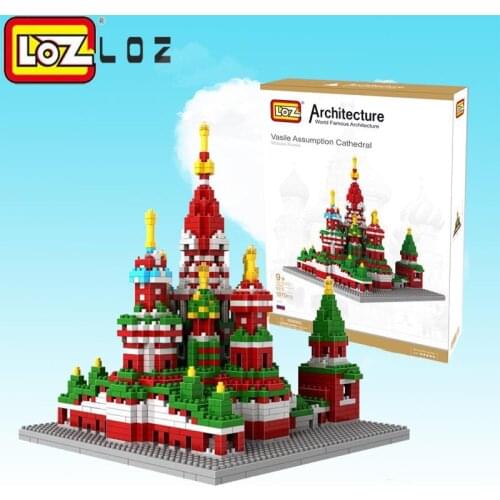 LOZ Architecture Saint Basils Cathedral Gift Series Diamond Blocks Building Blocks City House Toy Russia Church Model for kid